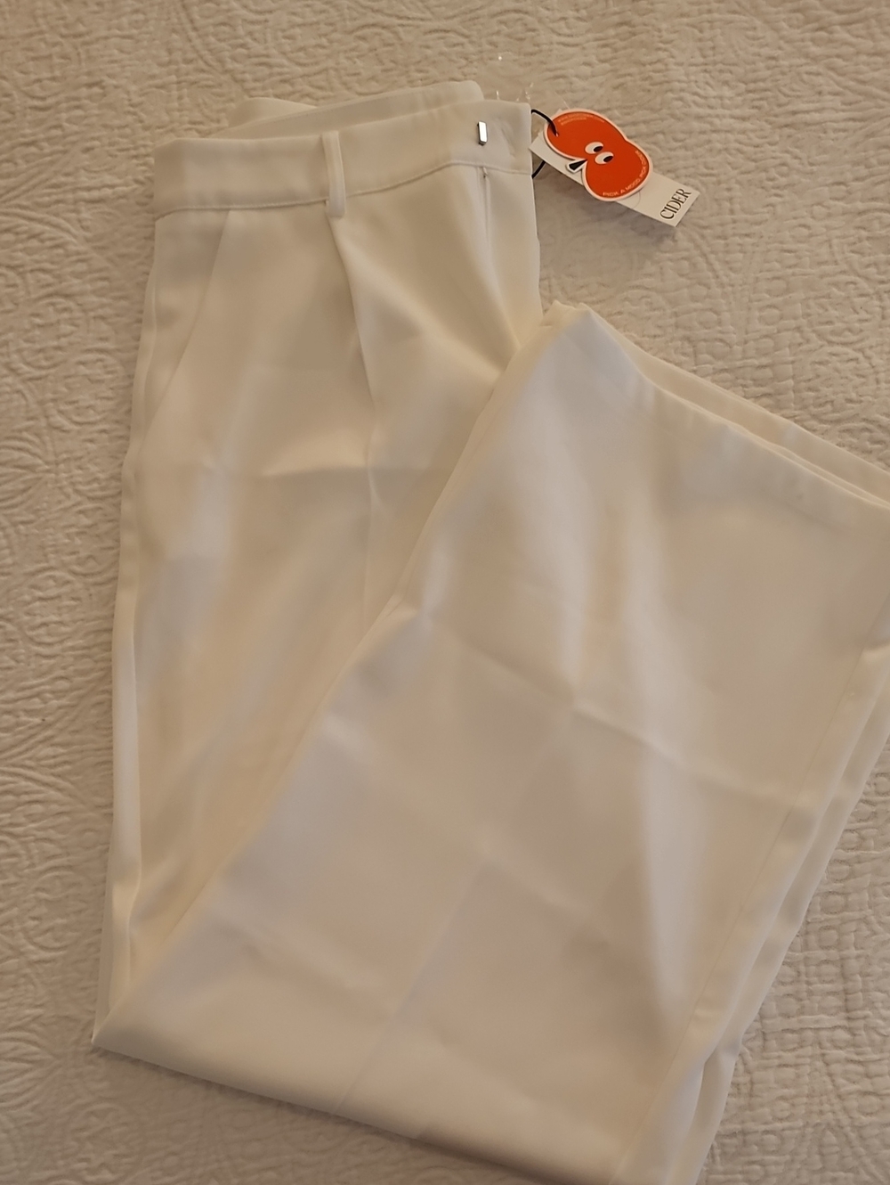 Cider Cream Wide-Leg Trousers